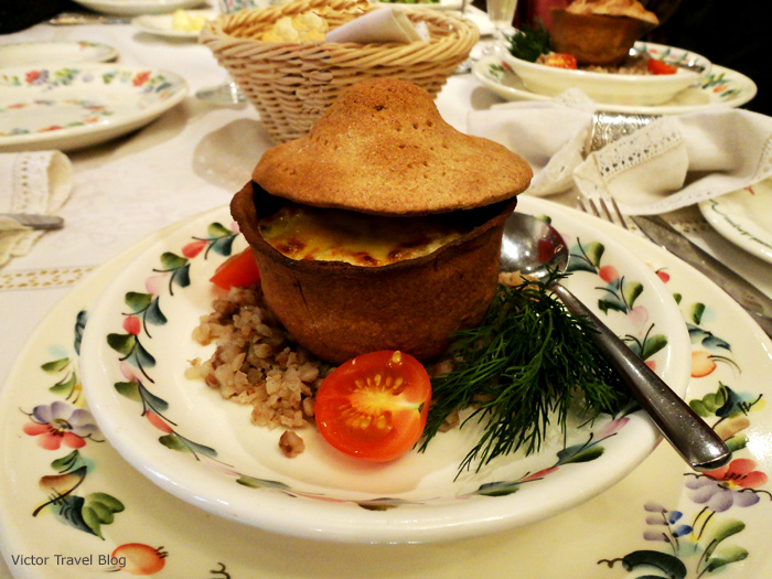 Mushroom julienne in the Russian restaurant.