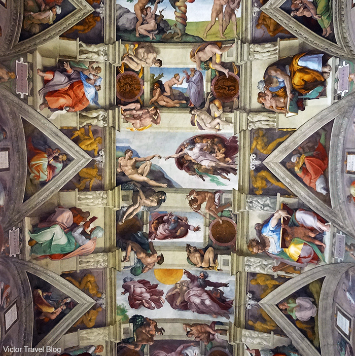 The ceiling of the Sistine Chapel. Vatican, Rome, Italy.