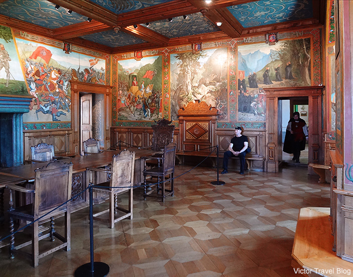 Interior of the Gruyeres Castle. Switzerland.