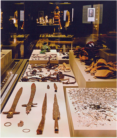 Exhibits of the Museum of the Royal Tombs of Aigai, Vergina, Greece.