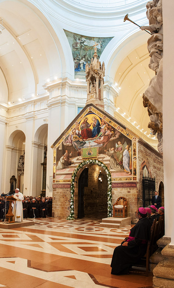 The Porziuncola in the Basilica di Santa Maria degli Angeli, Assisi, Perugia, Italy.